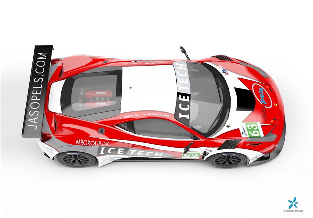 Designet på den nye Ferrari 458 Italia GT3 som Dennis Lind skal dele med Mads Rasmussen.
(Foto: DMD Press)